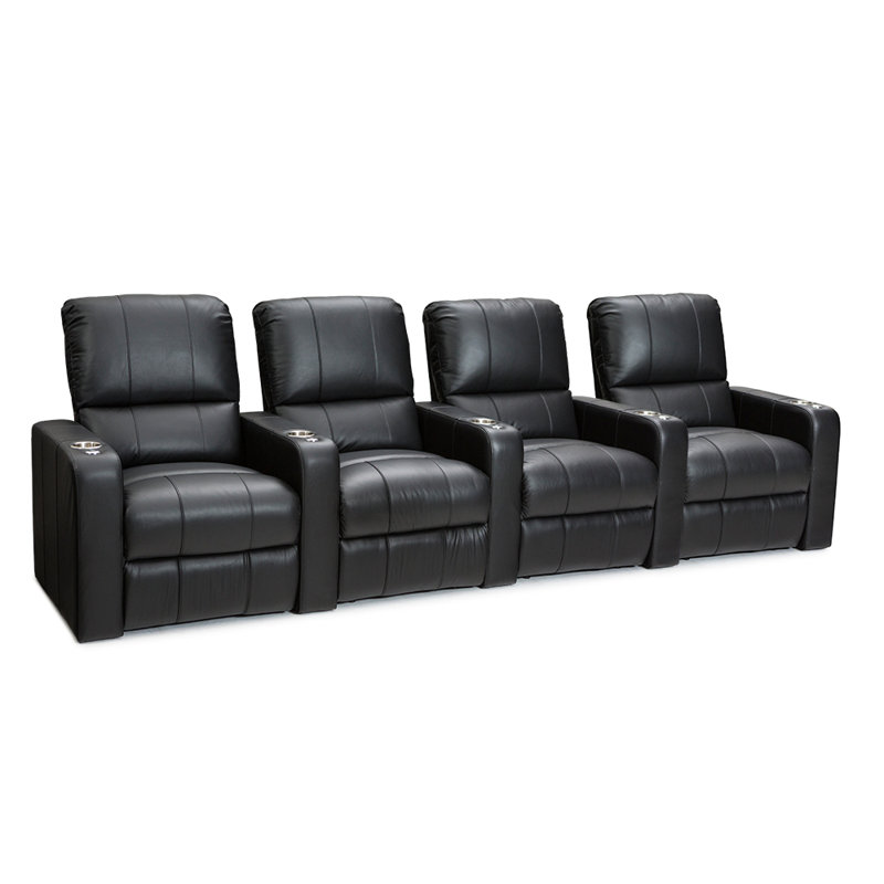 Latitude Run® Leather Home Theater Row Seating (Row of 4) Wayfair